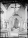 Vu depuis la nef, le chœur de l'église Saint-Martin de Veules-les-Roses (Seine-Maritime)