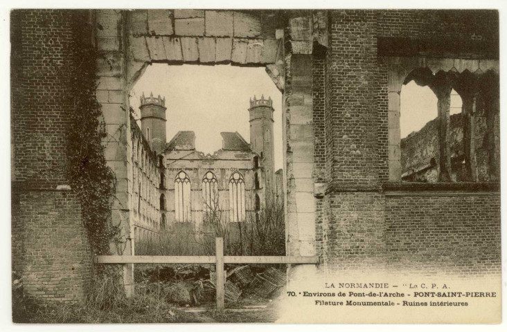 Douville-sur-Andelle. Filature Monumentale-Ruines intérieures.