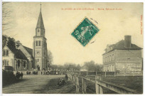 Saint-Aubin-de-Scellon. Mairie, Eglise et Ecoles.