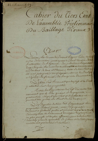 Cahier manuscrit en deux exemplaires.
