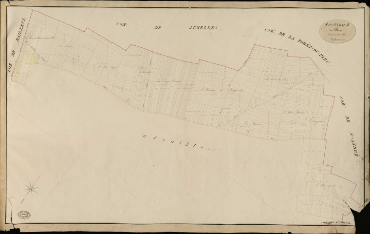 Authieux (Les). Section A _ du Village _ 1re de 2 Feuilles