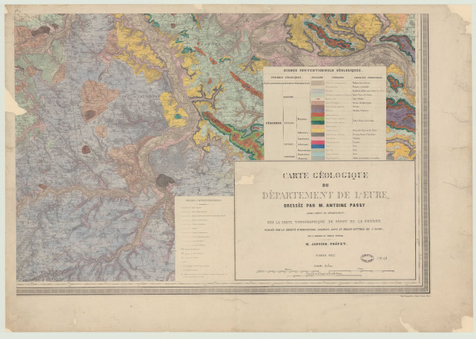 Carte géologique du département de l'Eure .. dressée par A. Passy ancien préfet Feuille 4