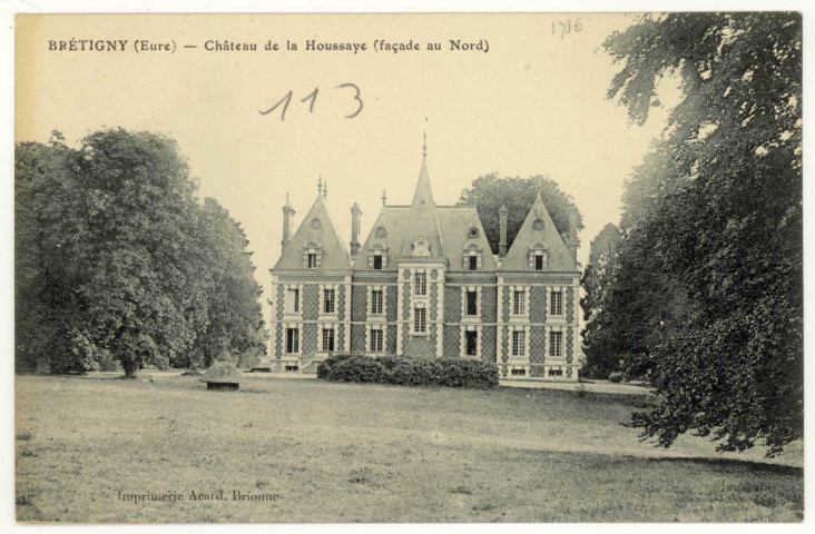 Brétigny. Château de la Houssaye (façade Nord).