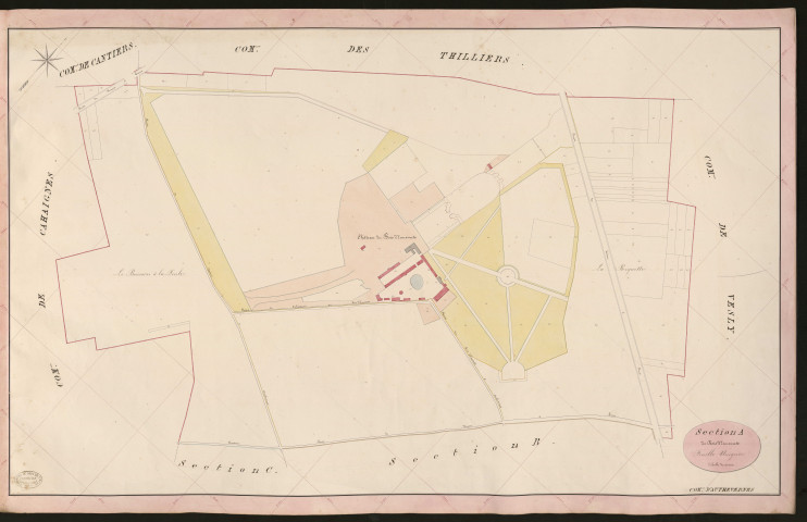 Authevernes. Section A _ de Bois d'Ennements _ Feuille Unique