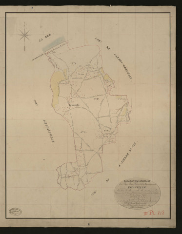 Fatouville. Tableau d'assemblage _ du Plan Parcellaire de la Commune de Fatouville _ Canton de Beuzeville - Pontaudemer - Eure. _ Terminé sur le terrain le 22 décembre 1833, sous l'administration de M. A Passy, Préfet _ M. Pottier, maire _ en sous la Direction de M. Marel, Directeur des Contributions directes. _ M. Le Fébure, Géomètre en Chef. _ Par M. Charpentier, Géomètre de 1re classe.