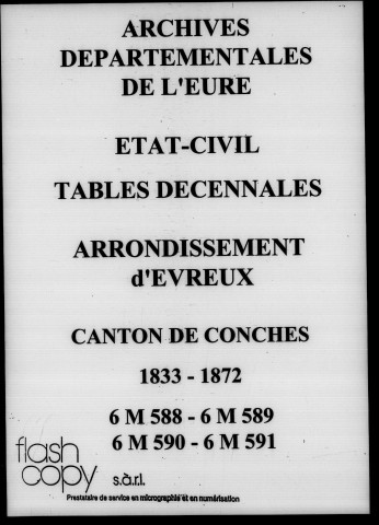 Canton de Conches, 1833-1872