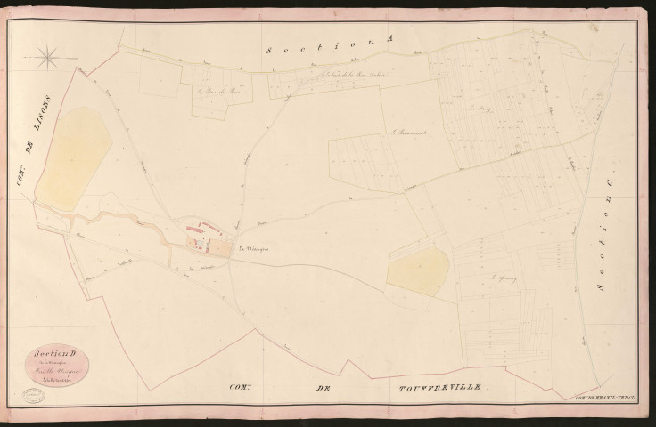 Mesnil-Verclives. Section D _ de la Mésangère _ Feuille Unique