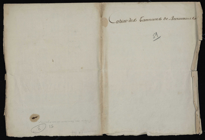 Cahier manuscrit de la communauté des tanneurs et corroyeurs de Beaumont-le-Roger.