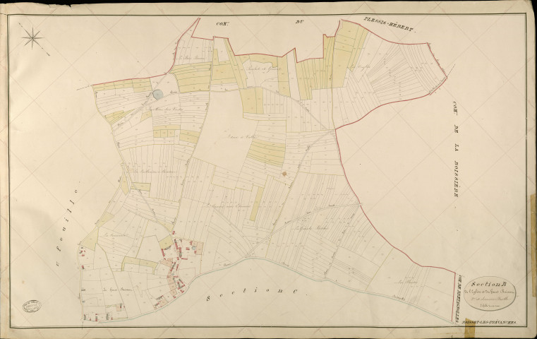 Boisset-les-Prévanches. Section B _ de l'Eglise et du haut Boisset _ 2e et dernière Feuille