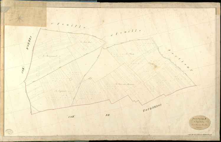 Graveron-Sémerville. Section D _ de Saint Melain _ 3e et dernière Feuille
