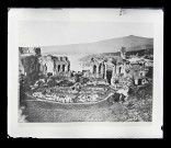 Amphithéâtre grec de Taormina en Sicile (Italie).
