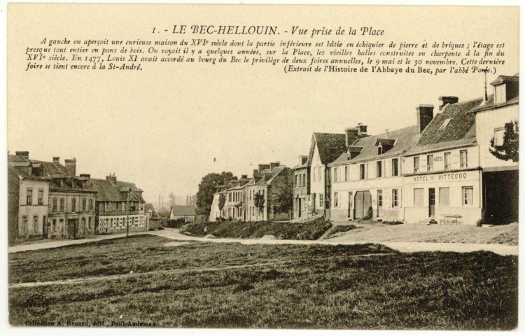 Bec-Hellouin (Le). Vue prise de la Place.