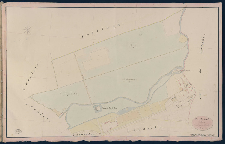Saint-Nicolas-de-Pont-Saint-Pierre. Section B _ du Bourg _ 6e et dernière Feuille