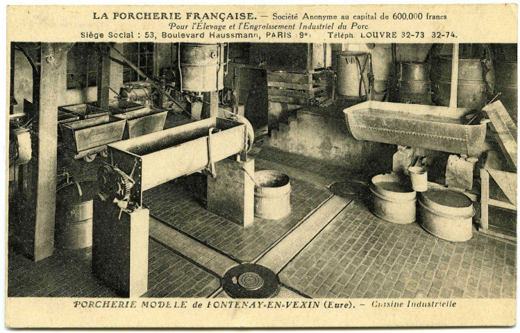 Fontenay. Porcherie Modèle de Fontenay-en-Vexin (Eure). - Cuisine Industrielle.