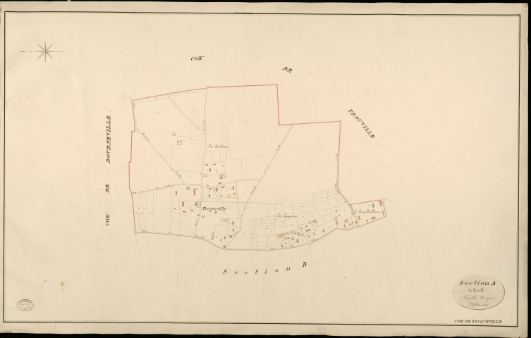 Tocqueville. Section A _ de Gainville _ Feuille Unique