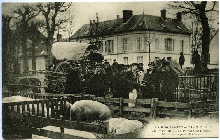 Evreux-Ville. La Foire Saint Nicolas - Marché aux petits Cochons.