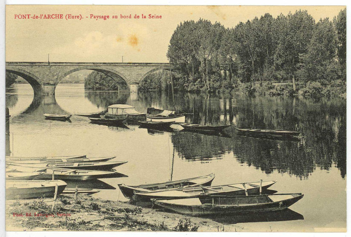 Pont-de-l'Arche. Paysage au bords de la Seine.