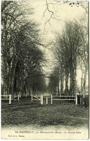 Ménesqueville. Le Boispréaux, par Ménesqueville (Eure). - La Grande Allée.