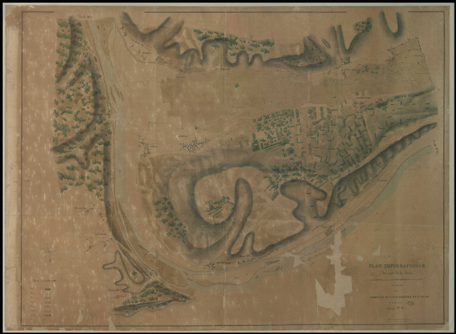 Cours de la Seine de Clachaloze (Val-D'Oise) à Port-Villez (Eure). - "Plan topographique du cours de la Seine depuis Le Val jusqu'à Gasny. Feuille n° 28".