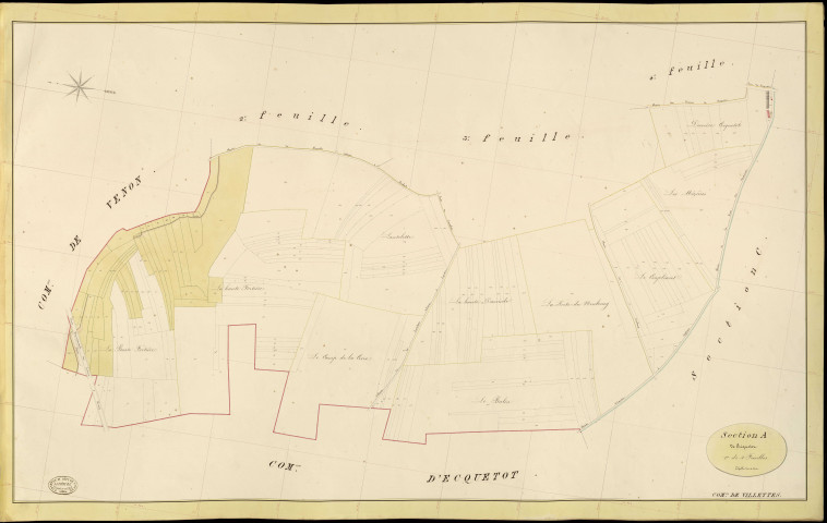 Villettes. Section A _ de Criquetot _ 1re de 4 Feuilles