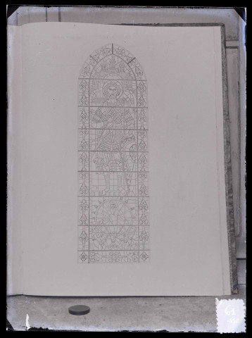 Cathédrale d'Auxerre (Yonne), vitrail représentant Saint-Georges.