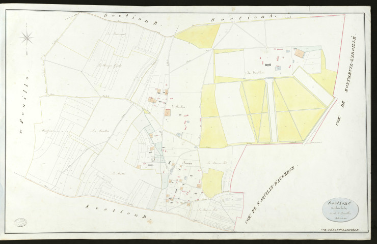 Goulafrière (La). Section C _ du Bois hulin _ 1ère de 2 feuilles _ Echelle de 1 à 2500