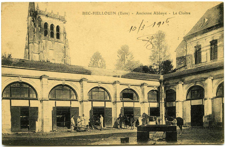 Bec-Hellouin (Le). Ancienne Abbaye. - Le Cloître.