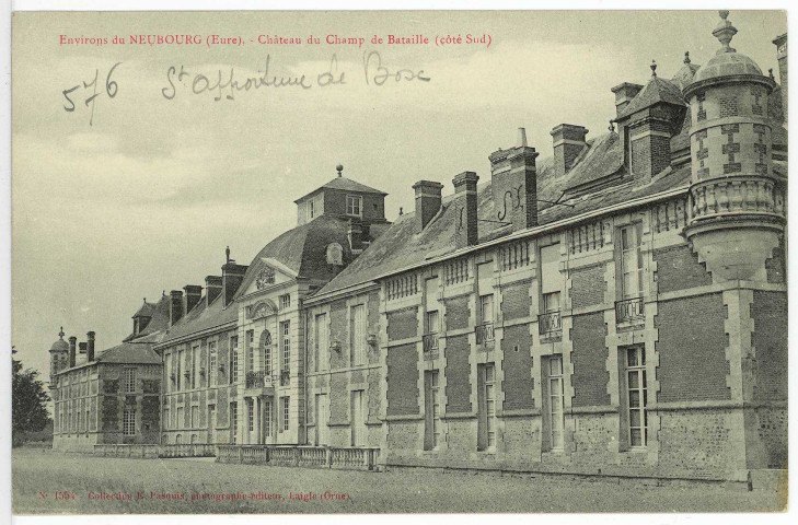 Sainte-Opportune-du-Bosc. Château du Champ de Bataille (côté Sud).