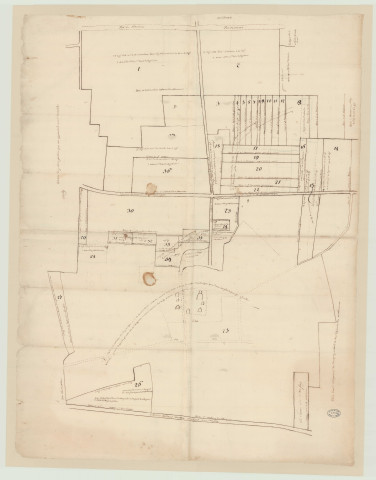 Chambord - "Plan du fief de Montrimé à Chambord et du village de La Davière. Carte n° 1. Montrimé. 1738". *