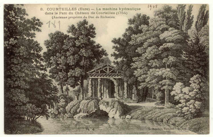 Courteilles. La Machine Hydraulique dans le Parc du Château de Courteilles (1754) (Ancienne propriété du Duc de Richelieu).
