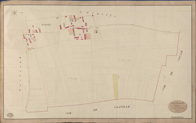 Neuville-près-Claville. Section B _ du Routoir _ 1re de 2 Feuilles