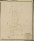 Saint-Antonin-de-Sommaire. Tableau d'assemblage _ du Plan Parcellaire de la Commune de St Antonin de Sommaire _ Canton de Rugles - Evreux - Eure. _ Terminé sur le Terrain le 25 Juin 1834, sous l'administration de M. A Passy, Préfet _ M. Roger, Maire _ et sous la Direction de M. Marel, Directeur des Contributions directes _ M. Le Fébure, Géomètre en Chef. _ Par M. Lefebure, Géomètre de 1re classe.
