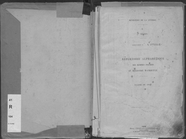 Evreux. Répertoire alphabétique (1909)