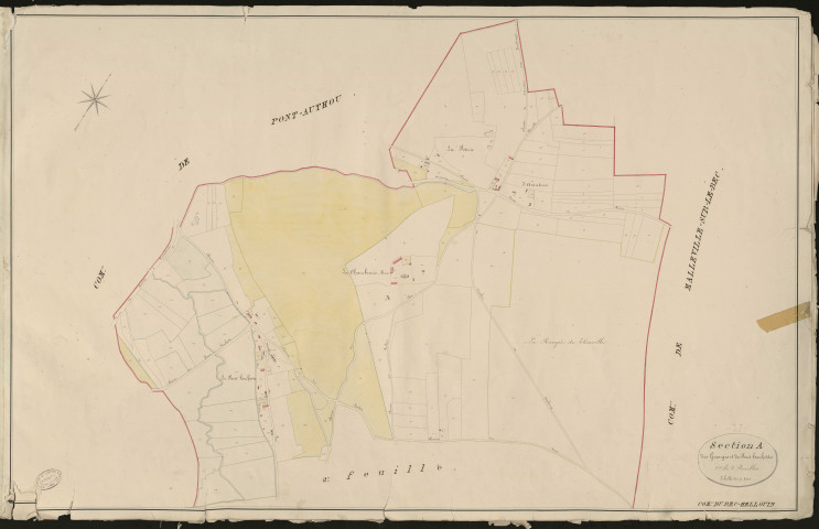 Bec-Hellouin (Le). Section A _ des Granges et du Pont Hachette _ 1 re de 2 Feuilles