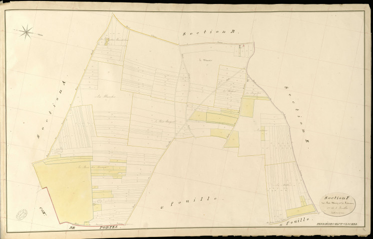 Ferrières-Haut-Clocher. Section F _ des Bois Morin et de Frémont _ 1re de 3 Feuilles