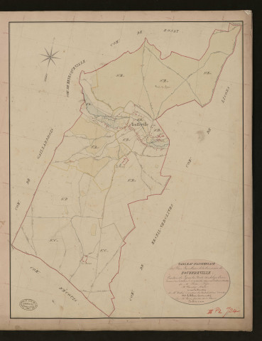 Touffreville. Tableau d'assemblage du Plan Parcellaire de la Commune de Touffreville _ Canton de Lyons-la-Forêt - Andelys - Eure. _ Terminé sur le terrain le 31 décembre 1848, sous l'administration de M. Fléau, Préfet - M. Chevalier, Maire et sous la direction de M. Violas, Directeur des Contributions directes. _ M. Le Fébure, Géomètre en Chef. _ Par M. Canu, Géomètre de 1re classe