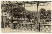 Damville. Pensionnat de l'Immaculée-Conception-En récréation sous les tilleuls.