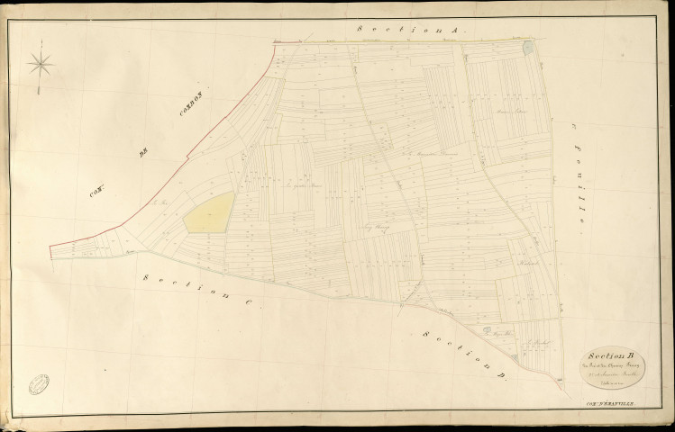 Emanville. Section B _ du Pré et du Chemin Perrey _ 2e et dernière Feuille