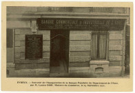 Evreux-Ville. Souvenir de l'inauguration de la Banque Populaire du Département de l'Eure, par M. Lucien DIOR, Ministre du Commerce, le 24 septembre1921.