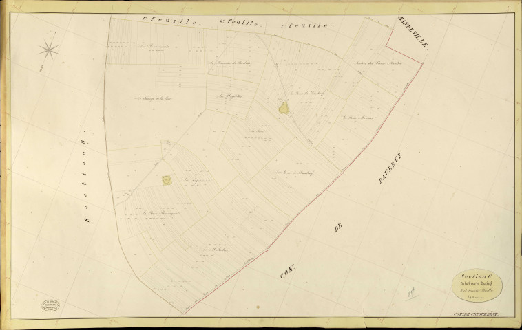 Criquebeuf-la-Campagne. Section C _ de la Fosse de Daubeuf _ 3e et dernière Feuille