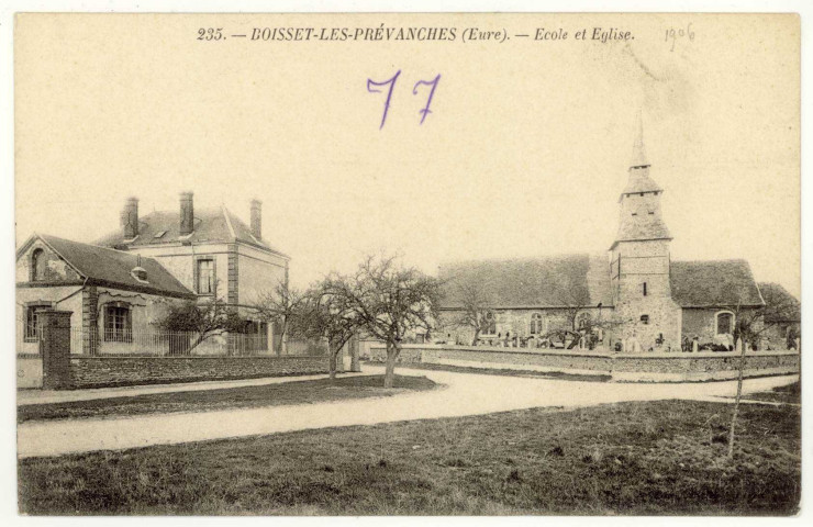 Boisset-les-Prévanches. Ecole et Eglise.