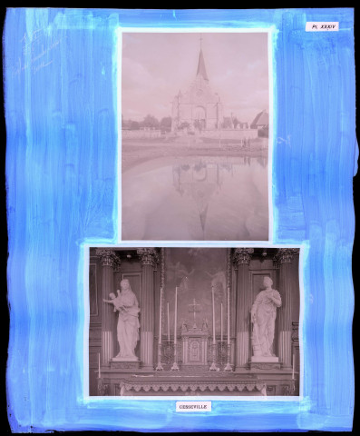 "Églises rurales du département de l'Eure" du chanoine Bonnenfant tome I, planche XXXIV Cesseville (Eure).