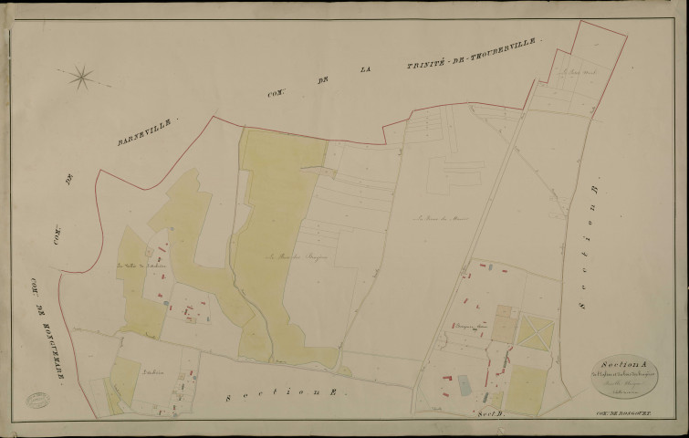 Bosgouet. Section A _ de l'Eglise et du Bois des bruyères _ Feuille Unique