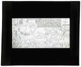 Dessin d'une peinture de Ramsès II livrant un combat avec des chars.