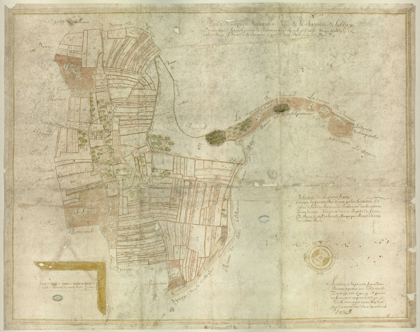 Bosc-Renoult-en-Ouche - "Plan et description du domaine fieffé de la baronnie de l'abbaye Notre-Dame de Lyre en la paroisse de Rubremont ...". *