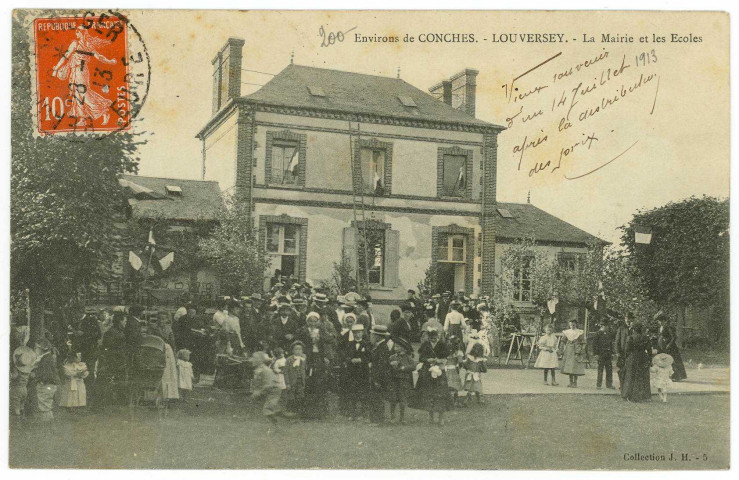 Louversey. Environs de Conches. - Louversey. - La Mairie et les Ecoles.