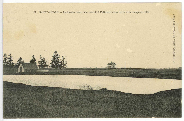 Saint-André-de-l'Eure. Le bassin dont l'eau servit d'alimentation de la ville jusqu'en 1892.