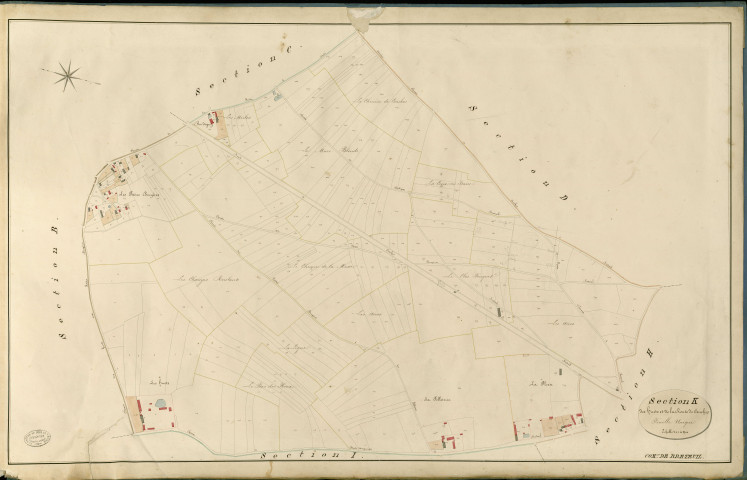 Breteuil-sur-Iton. Section K _ des Huets et de la Route de Conches _ Feuille Unique