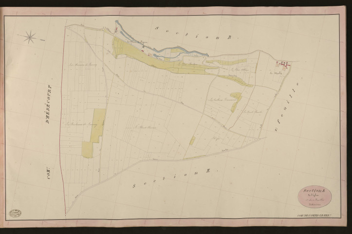 Saint-Denis-le-Ferment. Section A _ de l'Eglise _ 1re de 2 Feuilles