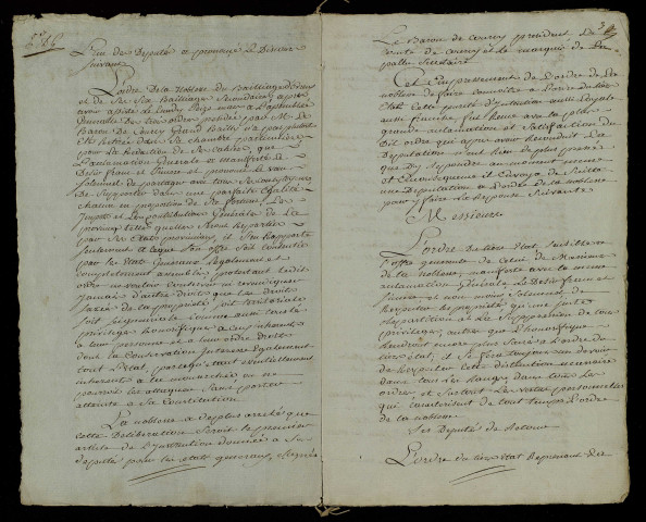 Procès-verbal manuscrit.